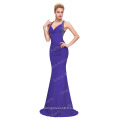 Grace Karin Sexy Ladies Gaine Backless Stretch Violet Long Robes de soirée CL6080-6